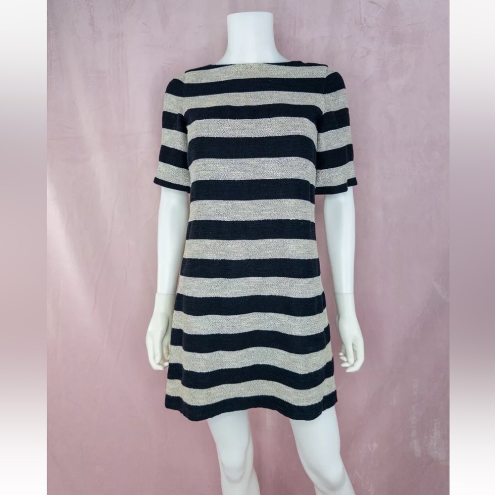 ALICE + OLIVIA Mandy Striped Tweed Short Sleeve Mini Dress Women’s Size 2